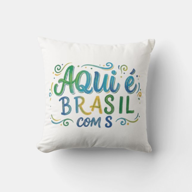 Coussin Aqui e Brasil com S Culture (Recto)