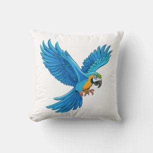 Coussin Ara bleu en vol