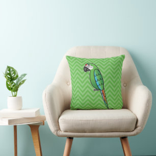 Coussin Ara perroquet oiseau militaire de dessin animé