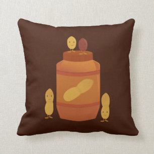 Coussin Arachides de sourire autour de beurre d'arachide