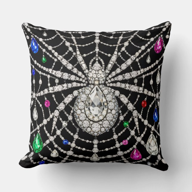 Coussin Araignée Glamouruse design Diamant Bijou (Recto)
