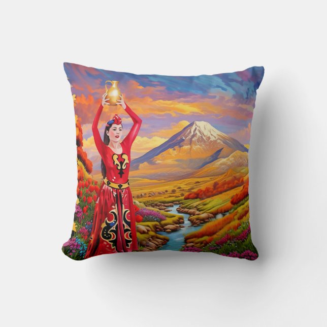 Coussin Ararat dans l'oreiller à lancer couleur (Recto)