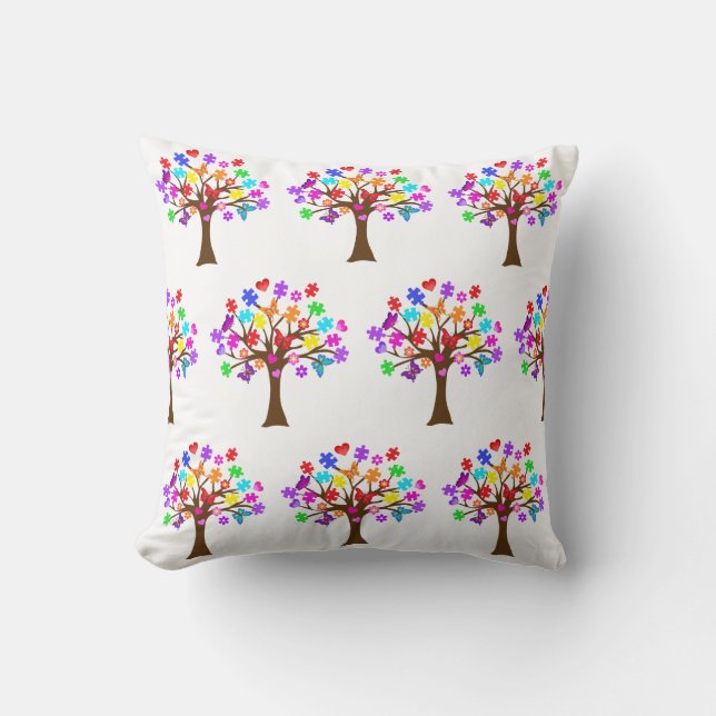 Coussin Arborescence des sensibilisations sur l'autisme (Recto)