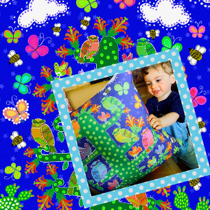 Coussin Arbre à cactus de la vie avec les hibou et les ois