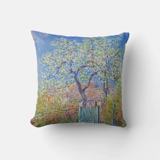 Coussin Arbre à poires en fleurs - Claude Monet (Recto)