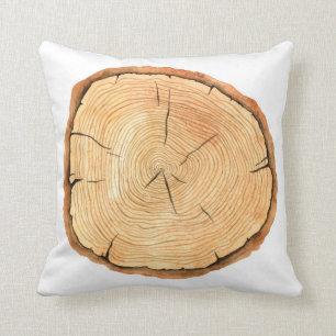 Coussin Arbre anneaux. Illustration aquarelle. tabulation
