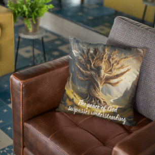 Coussin Arbre avec la paix des dieux surpasse tout