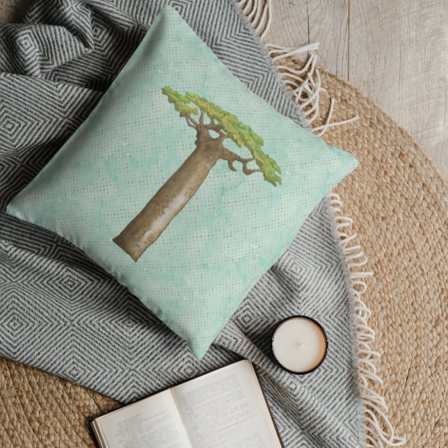 Coussin Arbre Baobab aquarelle  (Créateur téléchargé)