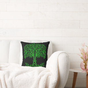 Coussin Arbre Celtique Vert De Vie