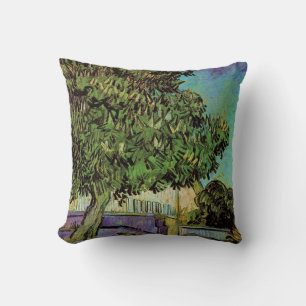 Coussin Arbre châtaignier en fleurs par Vincent van Gogh