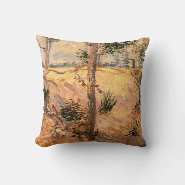 Coussin Arbre dans un champ un jour ensoleillé par Vincent (Recto)