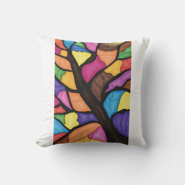Coussin Arbre d'art en verre teinté  (Recto)