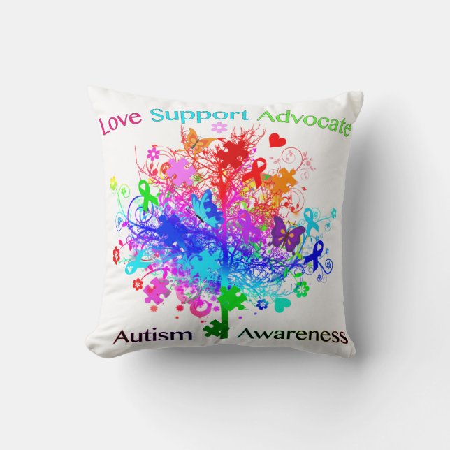 Coussin Arbre d'autisme dans le spectre (Recto)