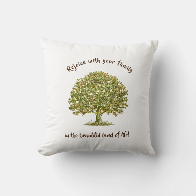 Coussin Arbre de famille Don de la Mère, citation de l'arb (Recto)