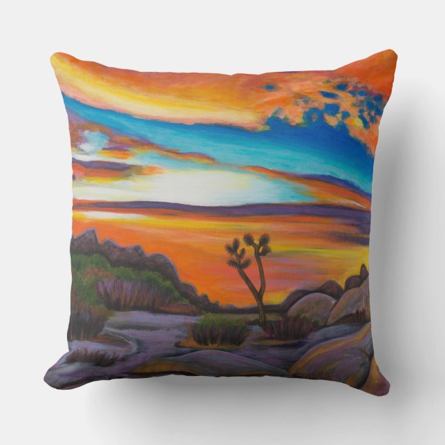 Coussin Arbre de Joshua au coucher du soleil (Recto)