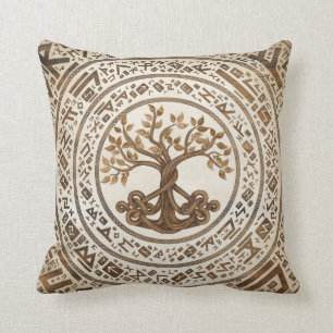 Coussin Arbre de la vie de noeud celtique -Yggdrasil