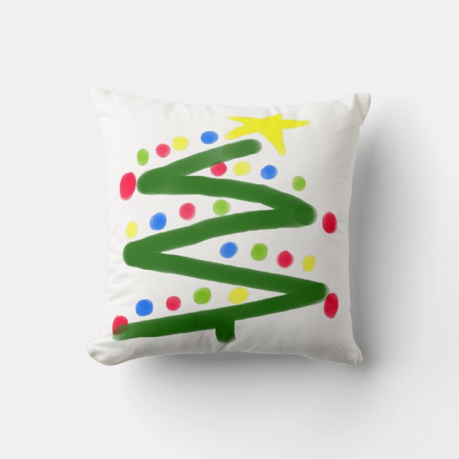 Coussin Arbre de Noël abstrait funky (Recto)