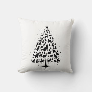 Coussin Arbre de Noël amateur de chats 1