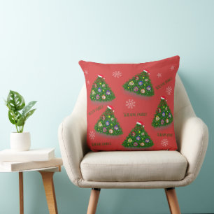 Coussin Arbre de Noël avec photos de famille