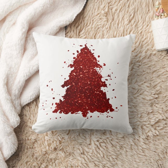 Coussin Arbre de Noël classique | Festive Rich Crimson Rou (Couverture)