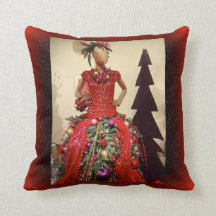 Coussin Arbre de Noël de mannequin de forme de robe
