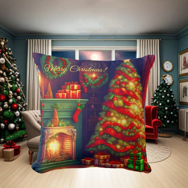 Coussin Arbre de Noël de style Vintage (Créateur téléchargé)