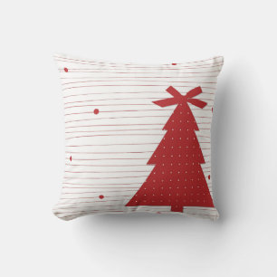 Coussin Arbre de Noël décoratif Bande rouge