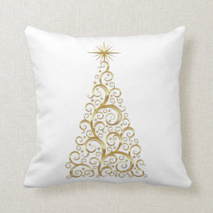Coussin Arbre de Noël d'or