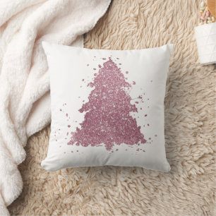 Coussin Arbre de Noël élégant   Dusty Mauve Pink Splatter