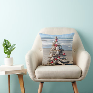 Coussin Arbre de Noël en bois flotté avec Starfish