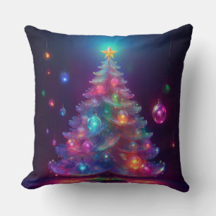 Coussin Arbre De Noël En Verre Et Ampoules De Vacances