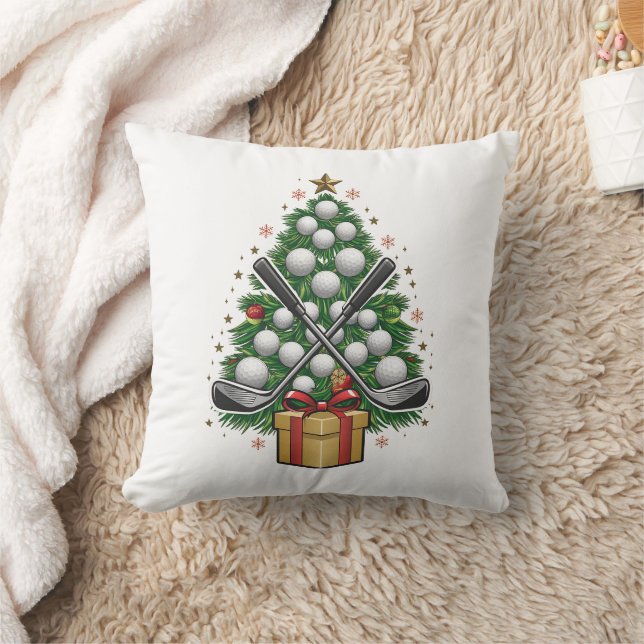 Coussin Arbre de Noël Équipement de Golf Noël Golf (Couverture)