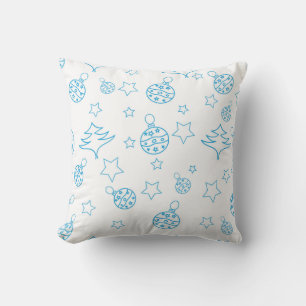 Coussin Arbre de Noël, étoiles et boules - simple sans sou