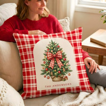 Arbre de Noël familial personnalisé avec un nœud e