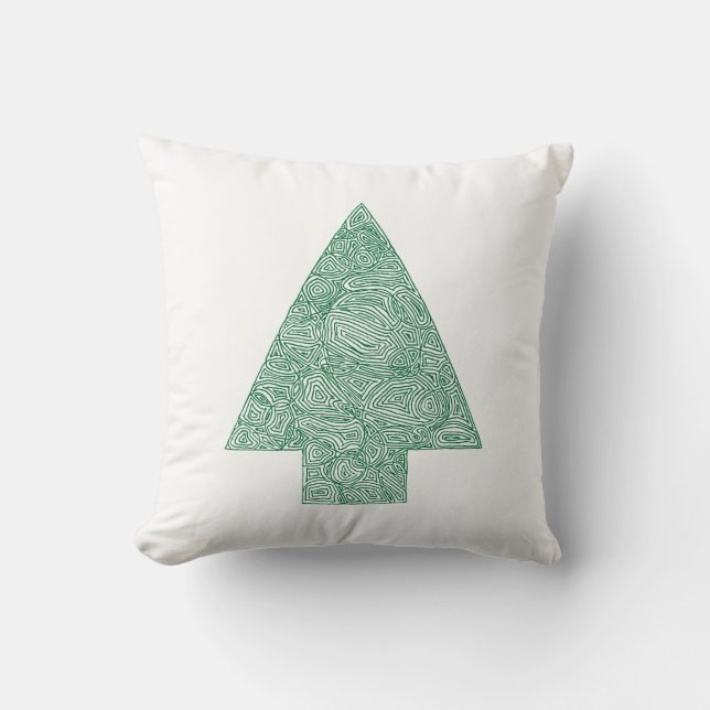 Coussin Arbre de Noël moderne (Recto)