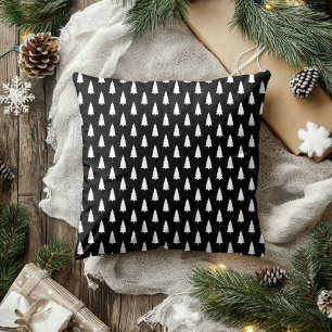 Coussin Arbre de Noël motif noir et blanc
