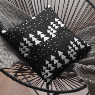 Coussin Arbre de Noël motif noir et blanc