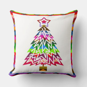 Coussin Arbre de Noël multicolore
