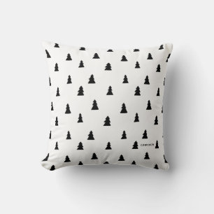Coussin Arbre de Noël noir Motif scandinave