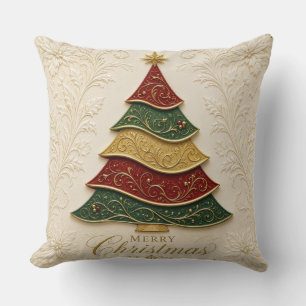 Coussin Arbre de Noël orné d'émail doré