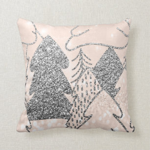 Coussin Arbre de Noël Parties scintillant Gris argenté Pêc