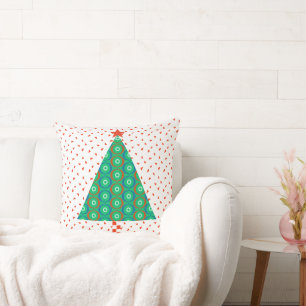 Coussin Arbre de Noël Patchwork Coloré Festif