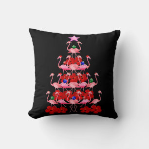 Coussin Arbre de Noël Père Noël Pink Flamant rose