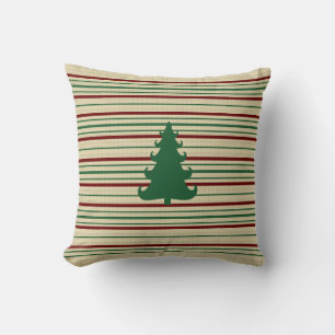Coussin Arbre de Noël rayé