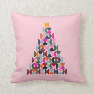 Coussin Arbre de Noël rose