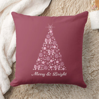 Coussin Arbre de Noël rose