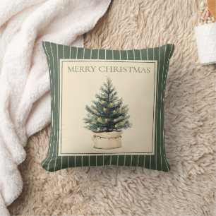 Coussin Arbre de Noël rustique minimal