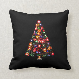 Coussin Arbre de Noël scintillant coloré