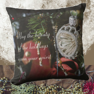 Coussin Arbre de Noël sombre et rétro