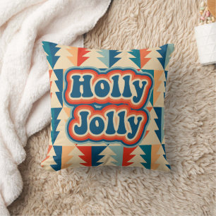 Coussin Arbre de Noël Super rétro Holly Jolly
